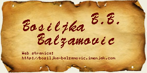 Bosiljka Balzamović vizit kartica